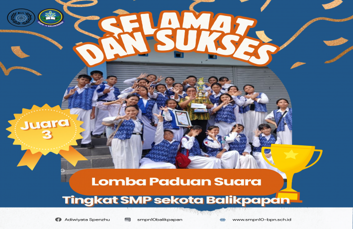 Juara 3 Lomba Paduan Suara SMPN10 Balikpapan